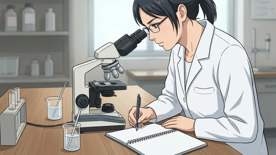 実験室でデータを収集する科学者
