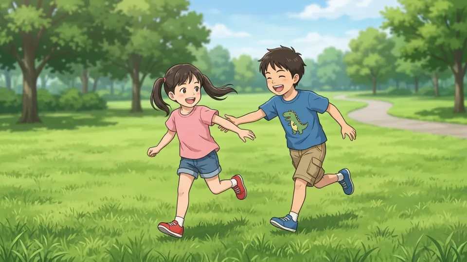 公園で遊ぶ子供たち