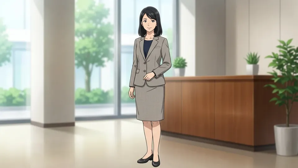 統一感のあるコーディネート服を着た女性