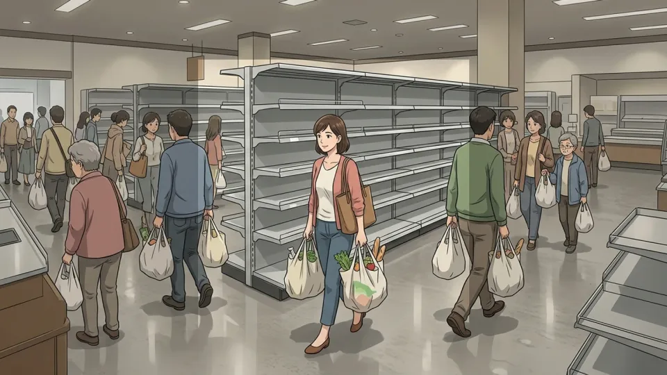 空の商品棚からセールの成功が明らかになっている店舗