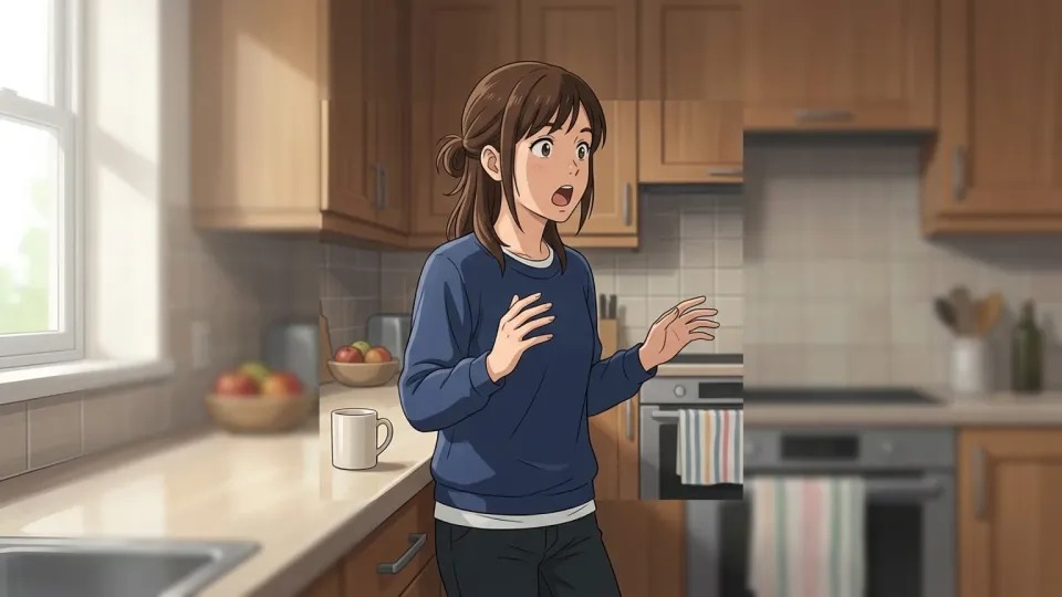 プレゼントを見て驚きの声を上げる女性