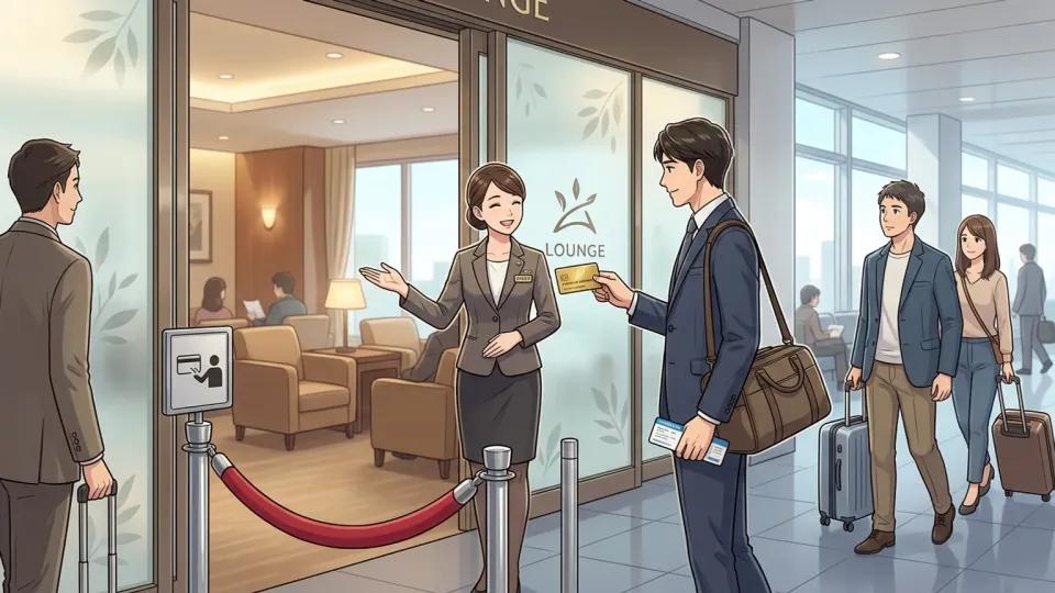 プレミアム会員だけが利用できるラウンジの入口