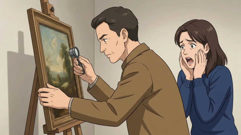鑑定の結果、偽物だと判明した絵画。