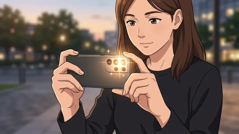 スマートフォンと高性能カメラレンズ