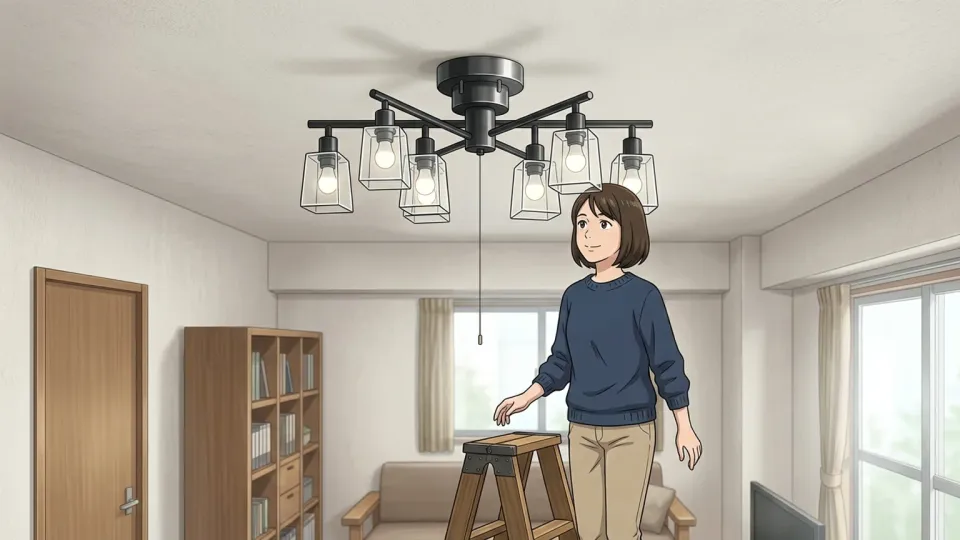 天井に取り付けられた照明器具