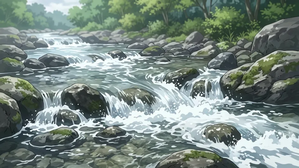 川の水の流れ