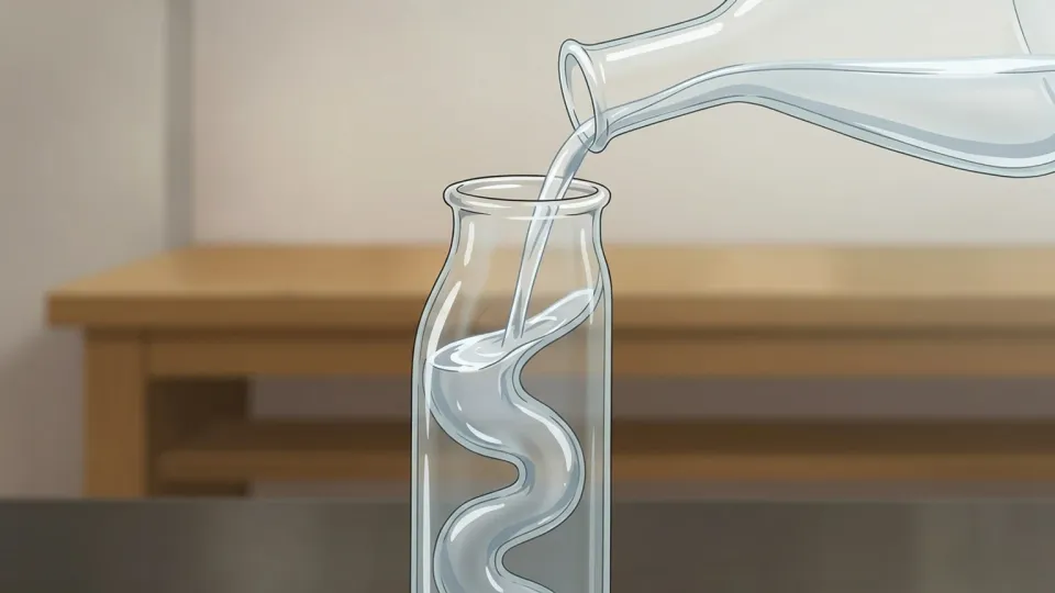 容器に注がれる流体