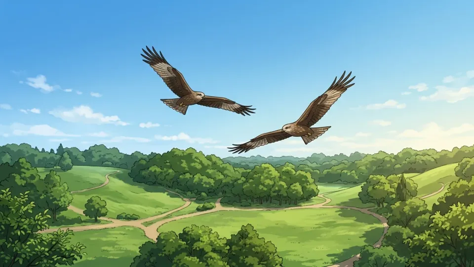 公園で自由に飛び回る鳥たち