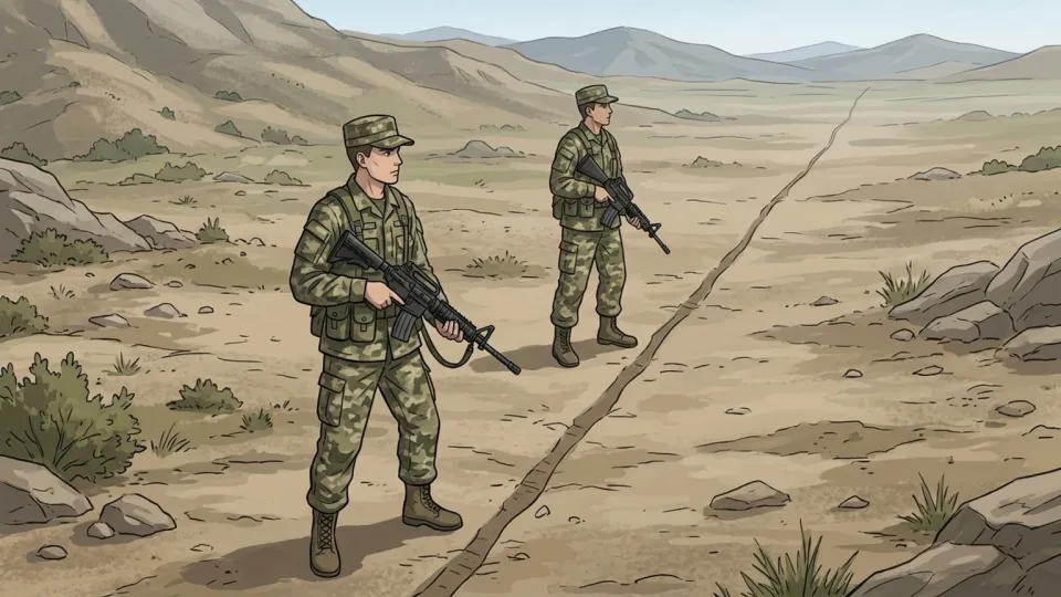 国境で警備する兵士たち