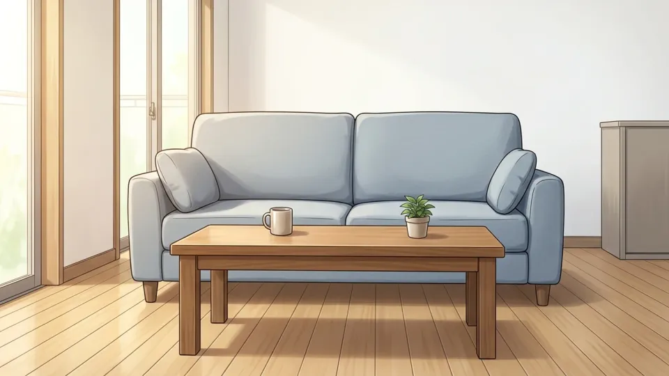 リビングルームに置かれた新しい家具。