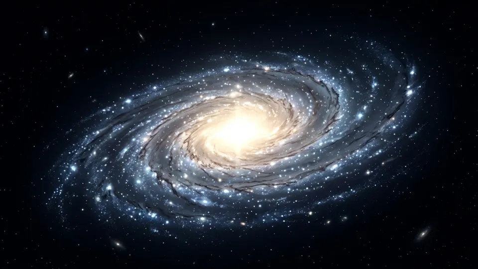 宇宙空間に輝く渦巻き状の銀河