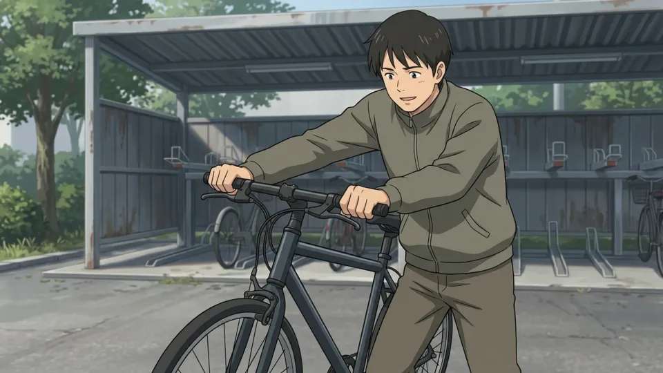 自転車を取り戻す人物