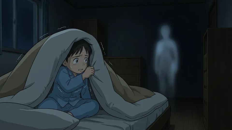 幽霊を見たと思い込んで怯える子供