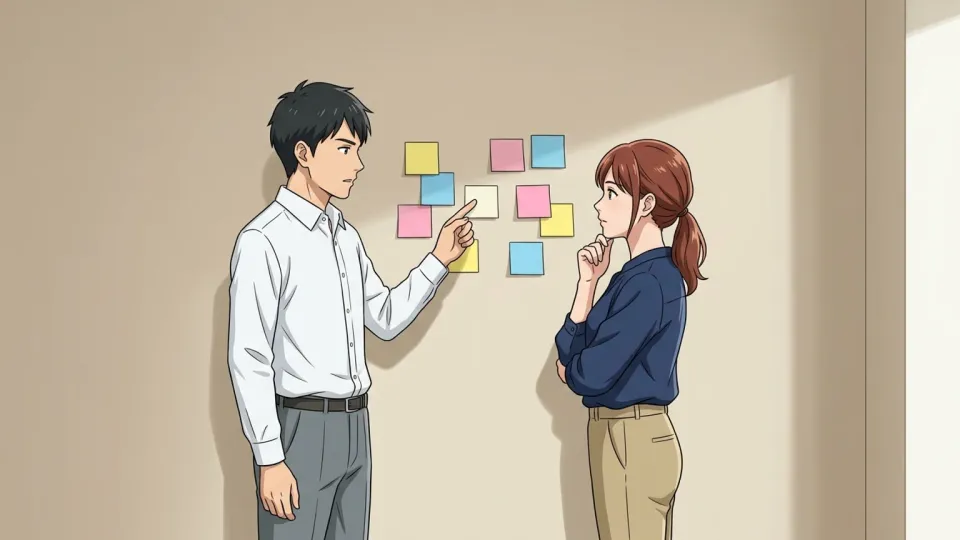 プロジェクトの計画を話し合うチーム