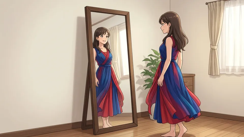 ドレスを着てとても美しく見える女性