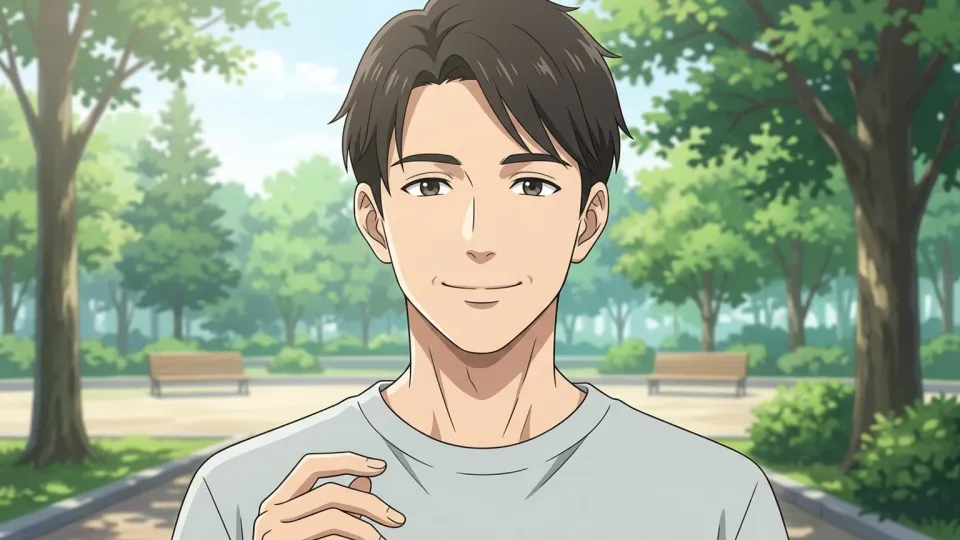 笑顔のハンサムな男性