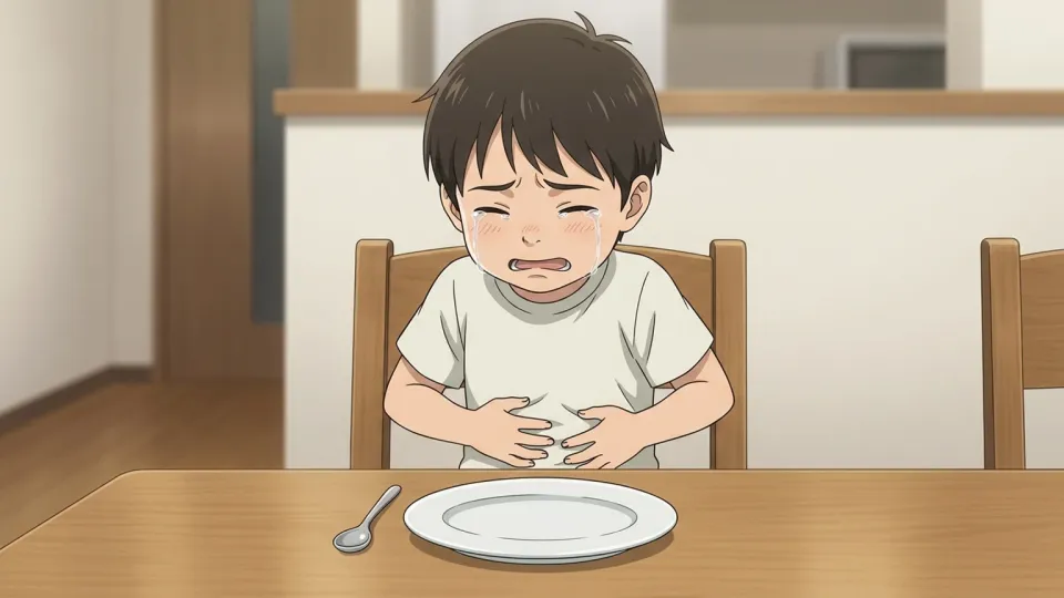 お腹を空かせて泣く子供