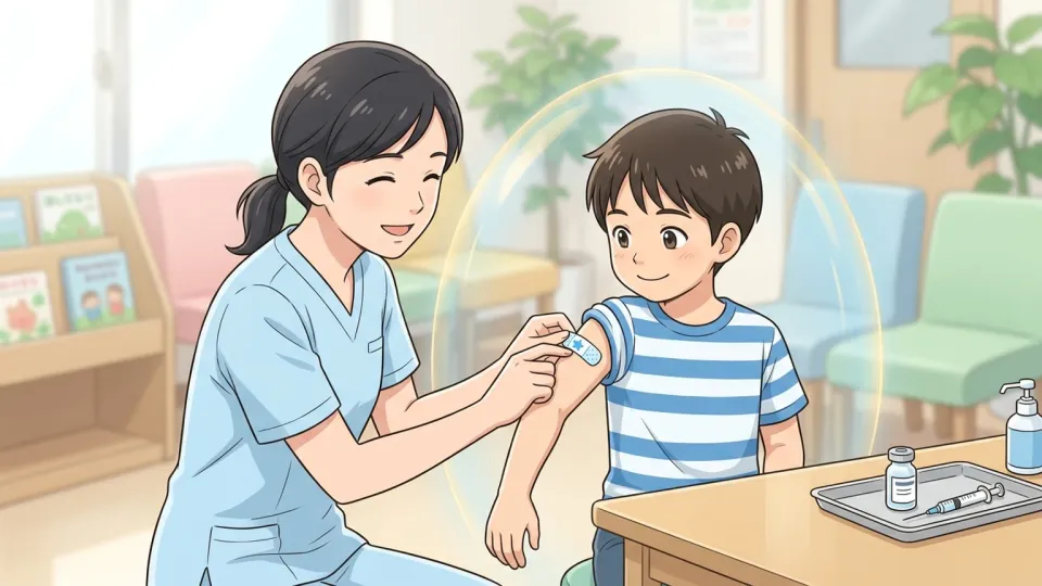 予防接種と免疫力を表すイラスト
