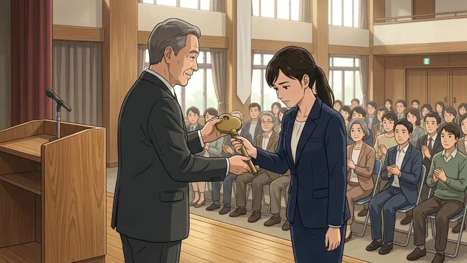 演説を行う政治家とその聴衆