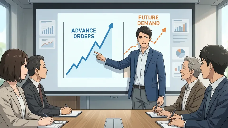 予約注文の増加を将来需要の指標として示す担当者