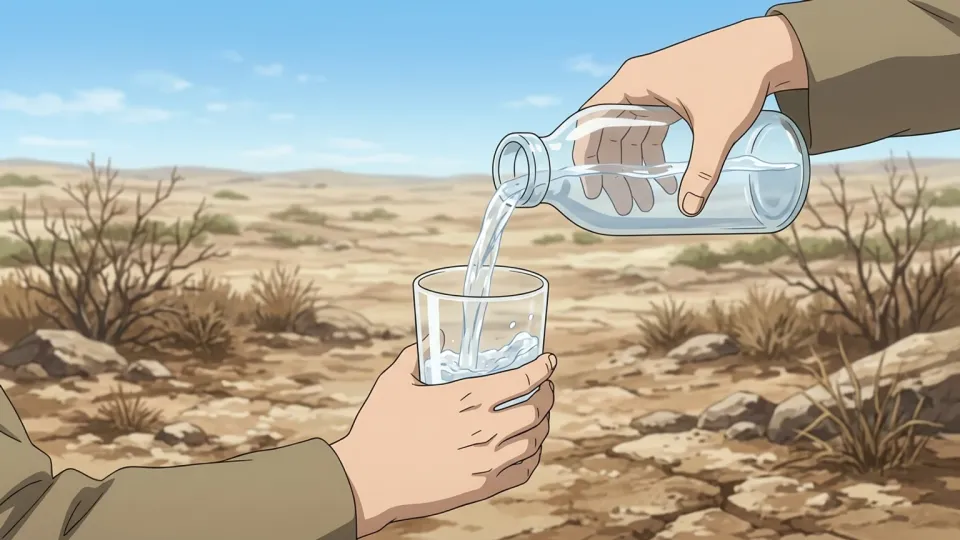 グラスに注がれる透明な水