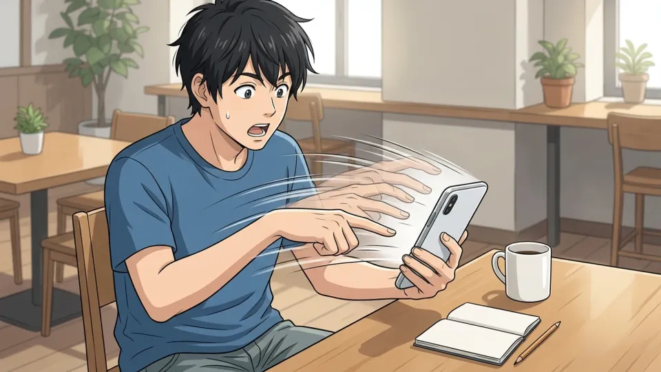 一瞬で返事をする男性のイラスト