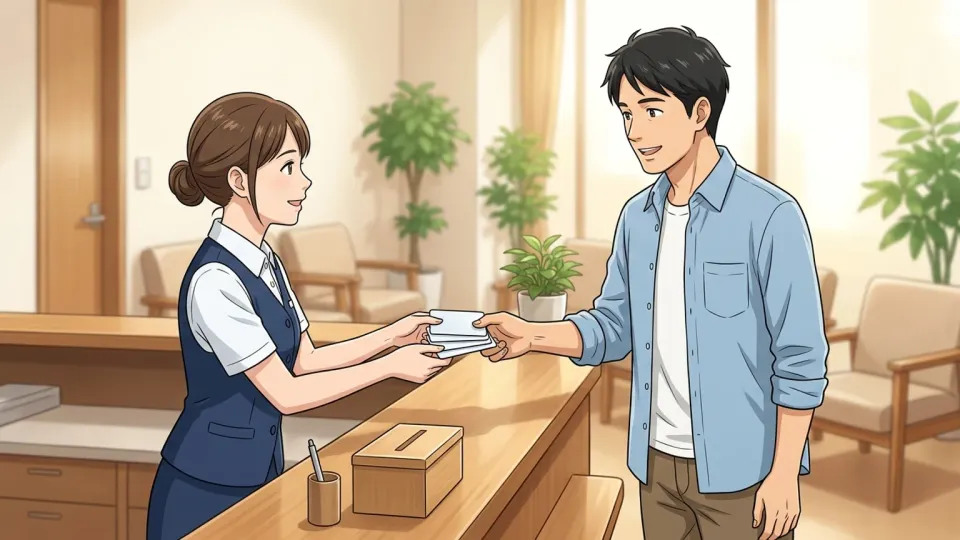 家族が健康保険証を手にしている様子