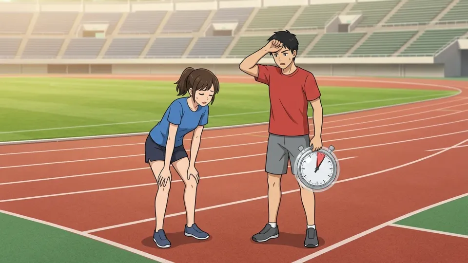 ランナーが休憩している様子