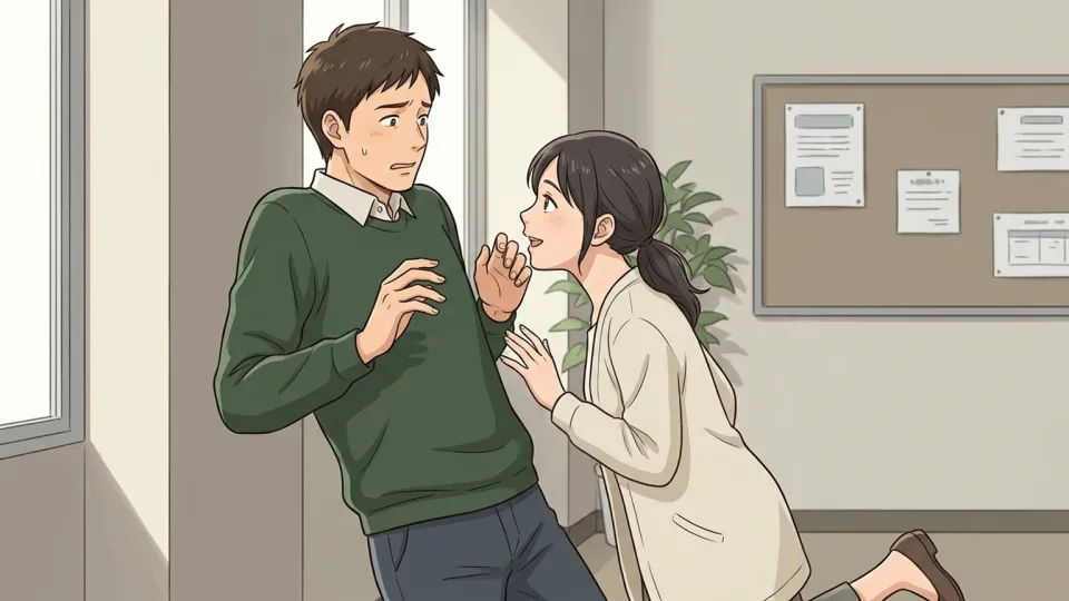 立ち入った質問に不快感を示す男性