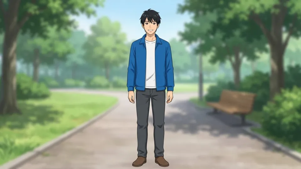 白いシャツの上に青いジャケットを着た男性