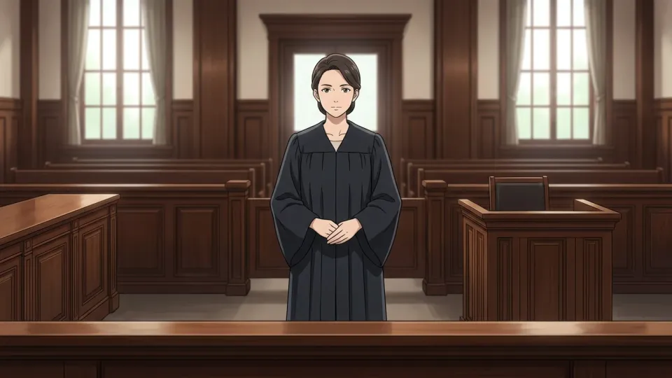 法廷に立つ裁判官