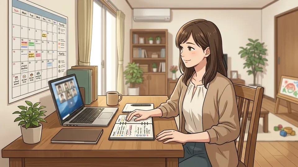 在宅勤務を活用して柔軟な生活を送る社員