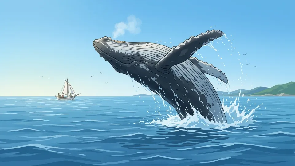 海で泳ぐクジラ
