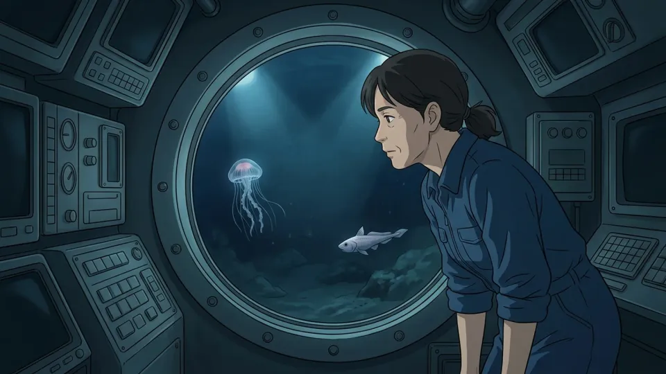 深海に生息する多様な海洋生物の様子