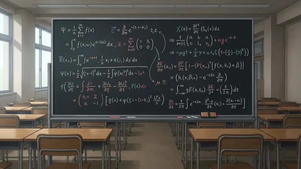 大学の講義で数学を学ぶ学生