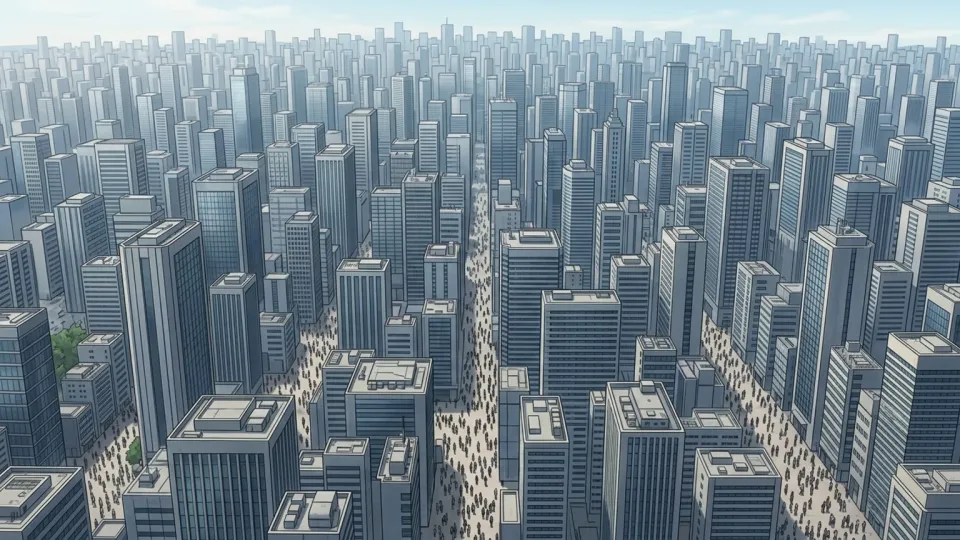 高層ビルが並ぶ大都市圏の風景