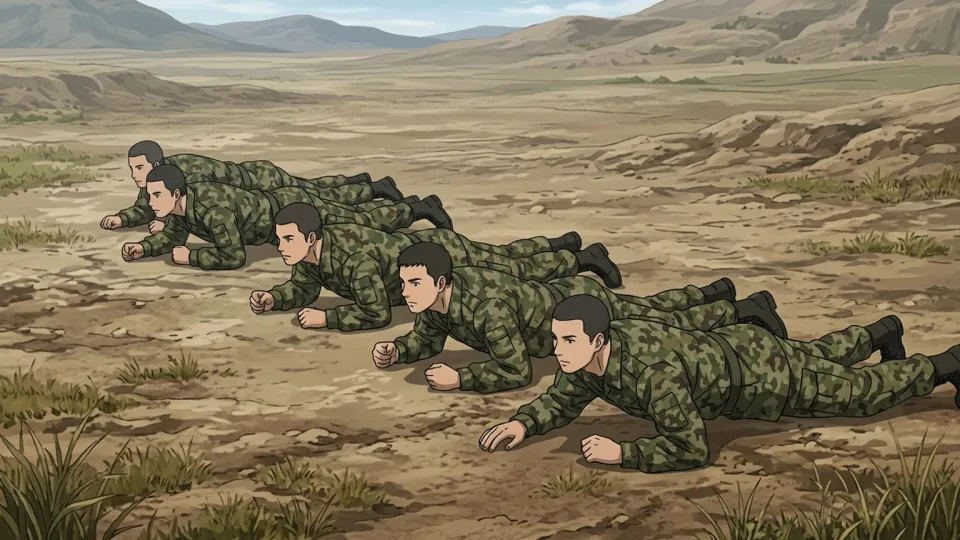 訓練を行う軍隊の兵士たち