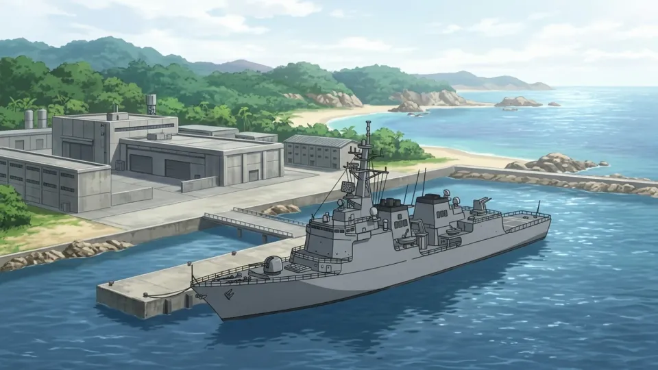 海岸にある海軍基地の風景