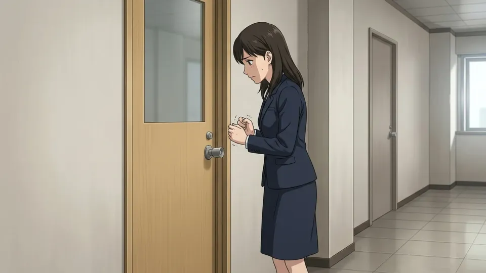 就職面接を控えて緊張している女性