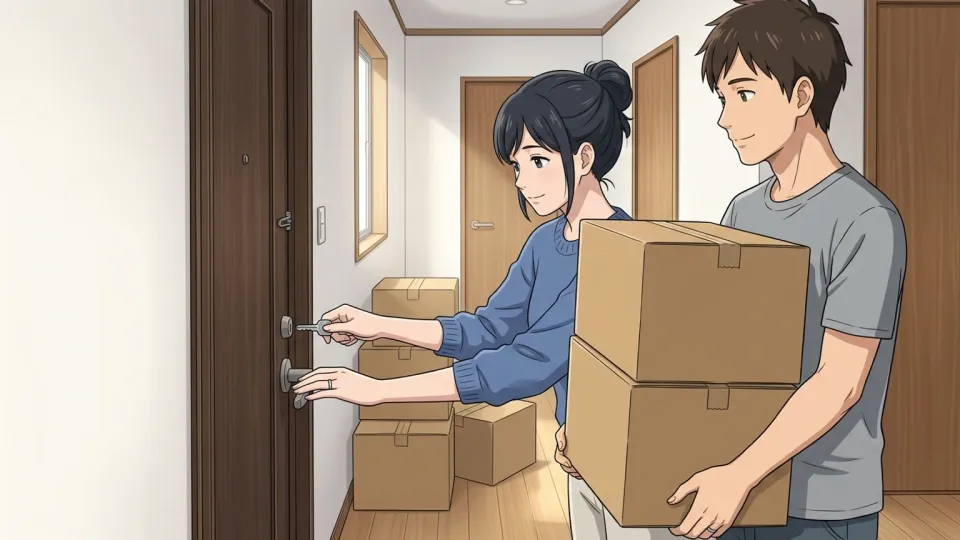 新居に引っ越したばかりの新婚夫婦