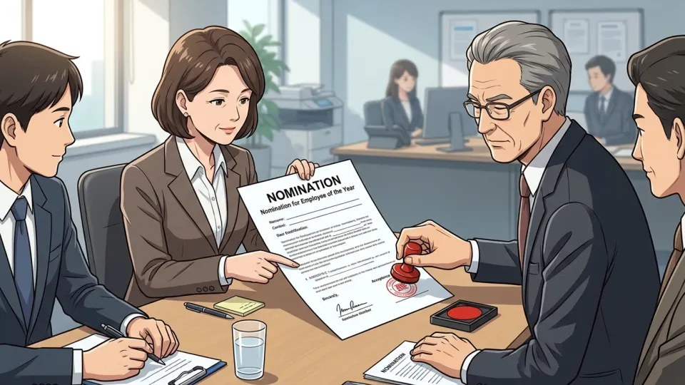 年間最優秀社員賞への推薦を受理する委員会