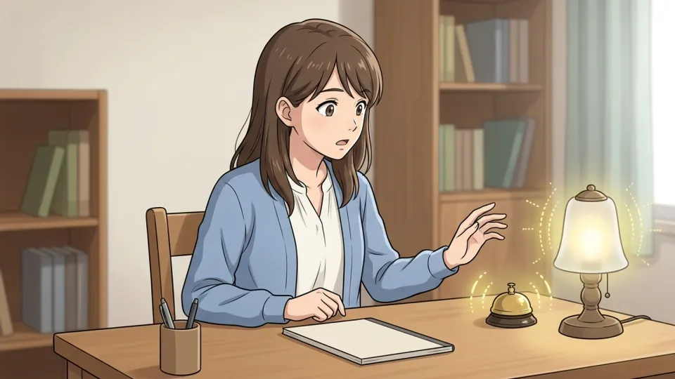 女性がスマートフォンで通知を確認しているイラスト