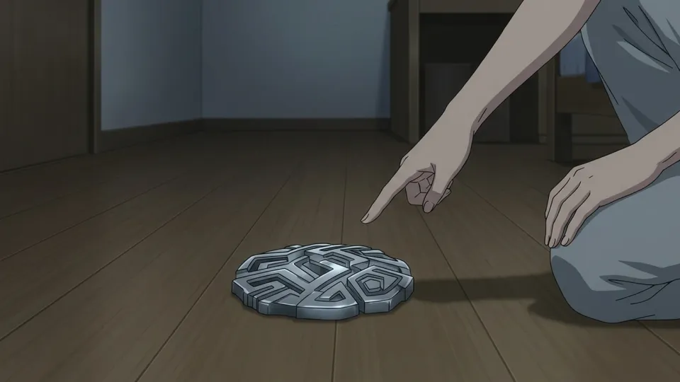 部屋の床に置かれた奇妙な物体