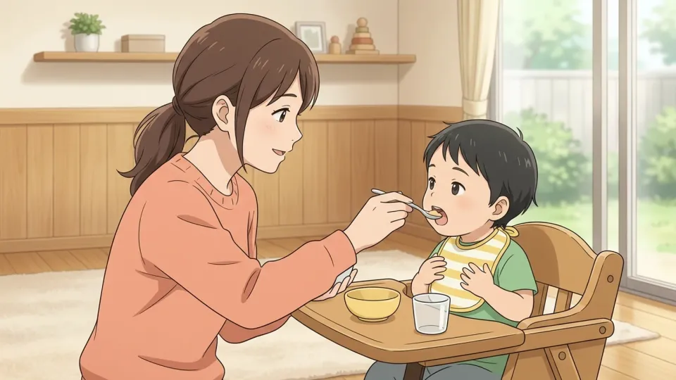 親が子供を養う義務を果たす様子。