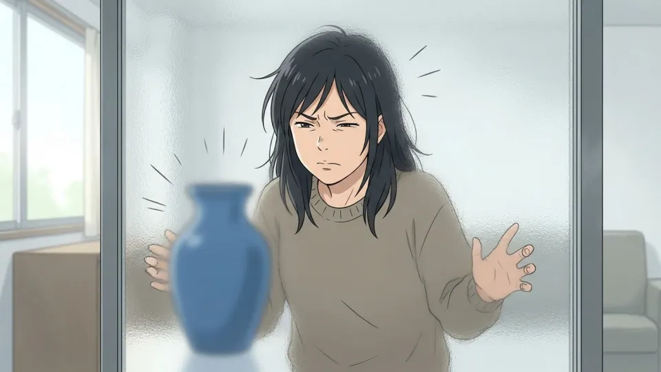 古代の文書を眺めて困惑している人物