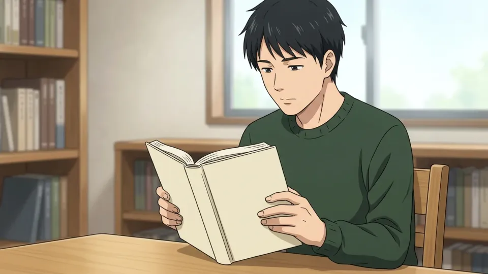 本を読む男性