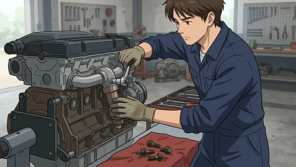 機械の点検を実行する整備士