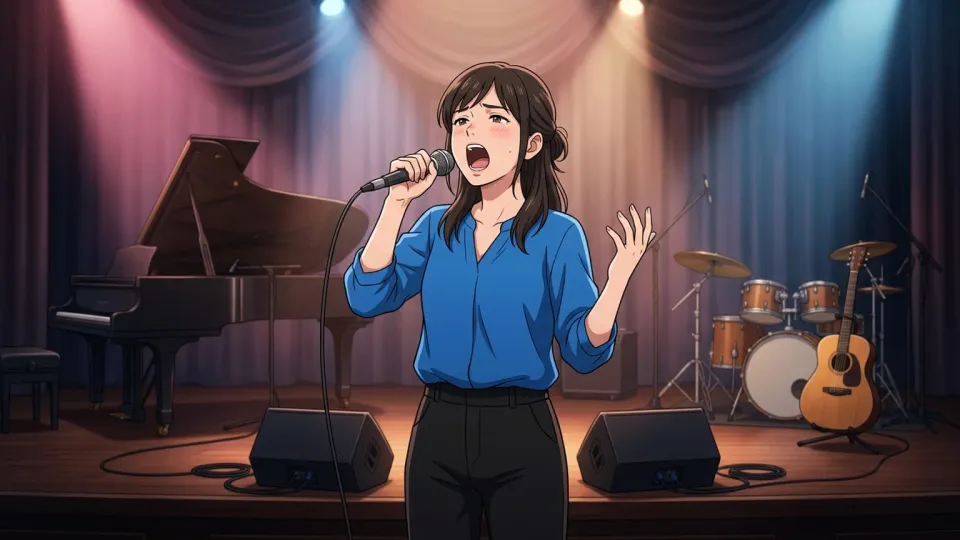 高い音域で歌う歌手
