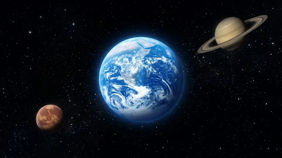 太陽系内の惑星の配置図