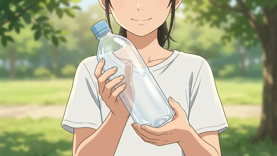 丈夫なプラスチック製の水筒